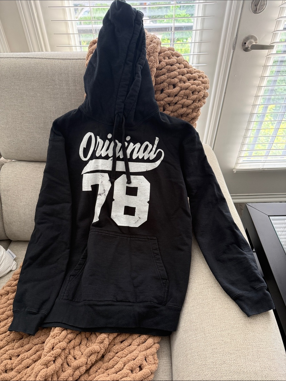 Port and Company Black Hoodie with White "Original 78" Graphic